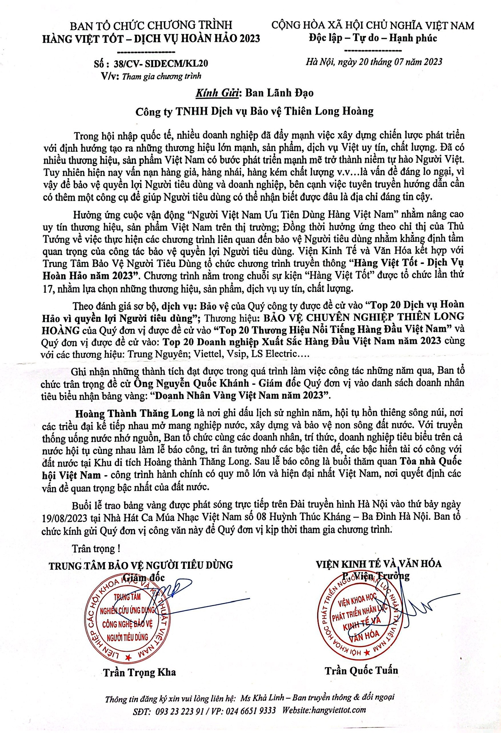 Thiên Long Hoàng: Hành Trình Vươn Lên Vị Trí  Top 20 Doanh Nghiệp Suất Sắc 2023